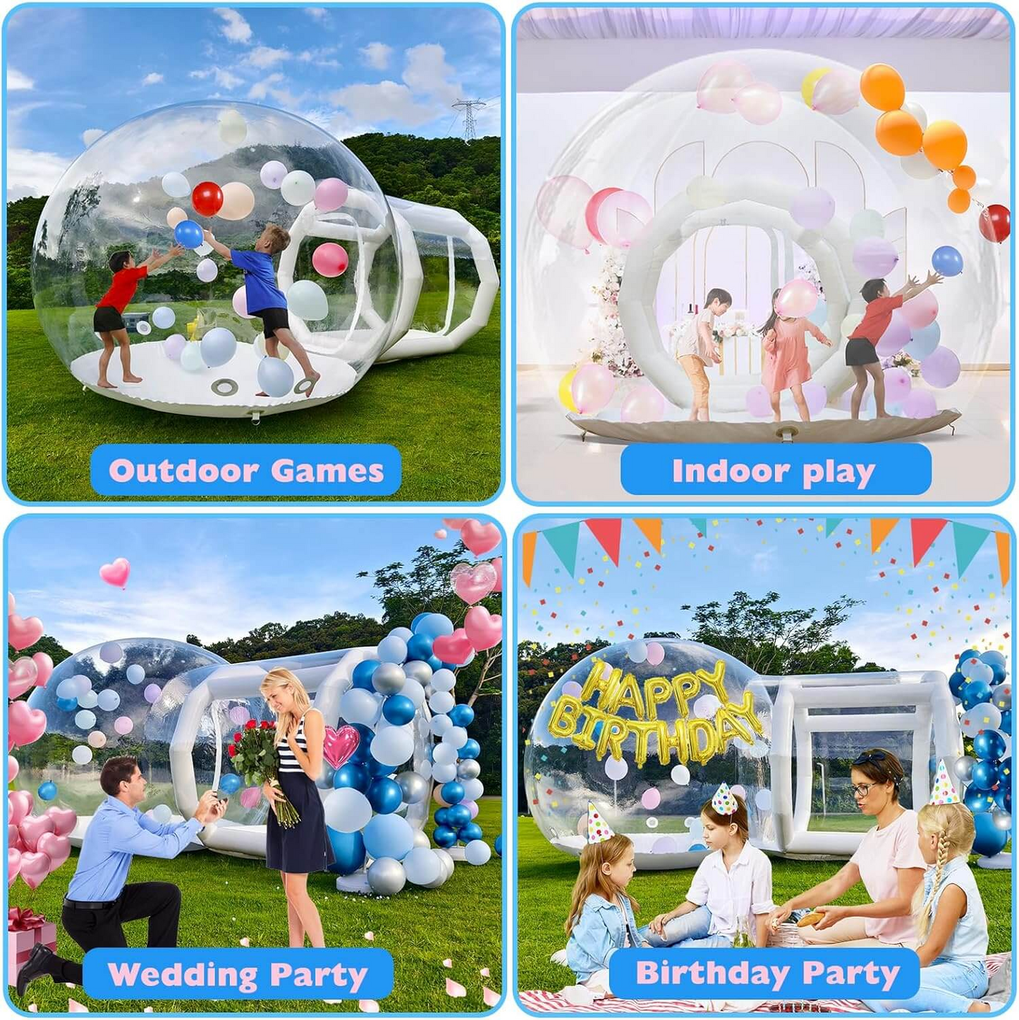 10ft Inflatable Bubble Tent with Blower – Clear Dome for Events & Glamping